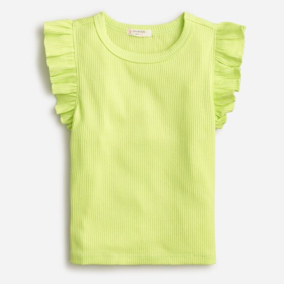 NWT J. Crew Crewcuts Girls' Flutter Sleeve Tank Top Tee M - Picture 1 of 8